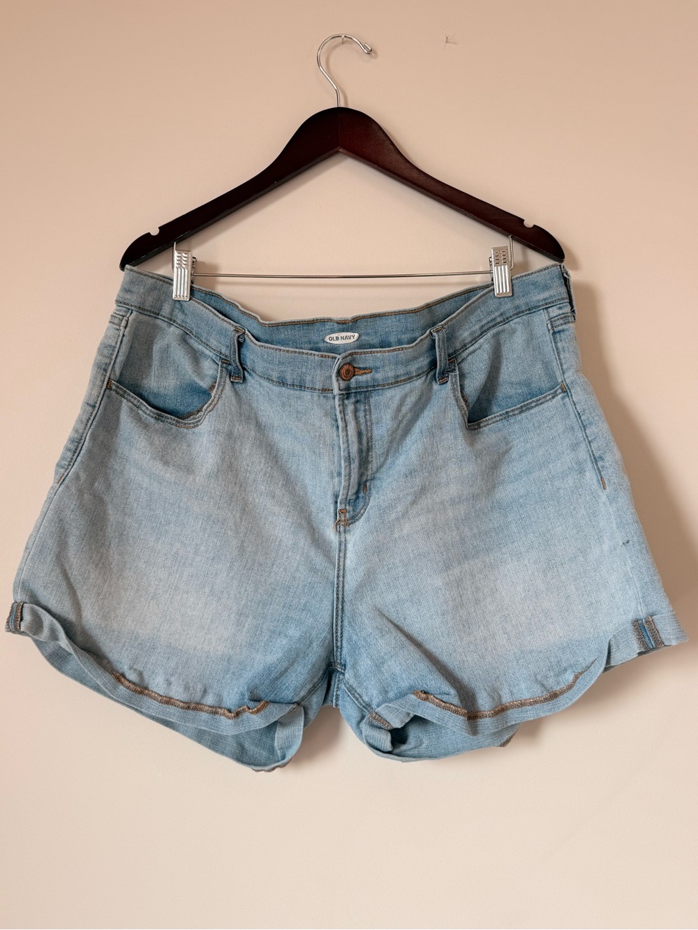 Old Navy Light Blue Denim Shorts with Rolled Hem